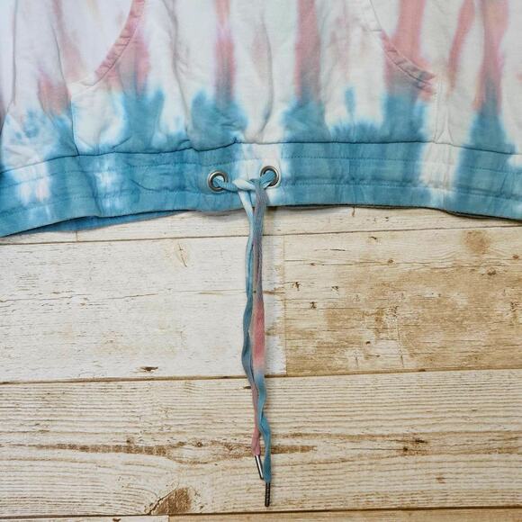 C&C California Womens 1/4 Zip Tie Dye Sweatshirt Beach Fleece 80s 90s Boho Top M - Picture 11 of 16